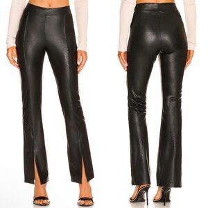 Commando Sleek Split Hem Preppy Whimsigoth Emo Faux Leather Shaping Flare Pant S